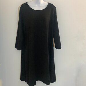 Basic Black Dress Midi Nicole Miller Long Sleeve Scoop Neck XXL